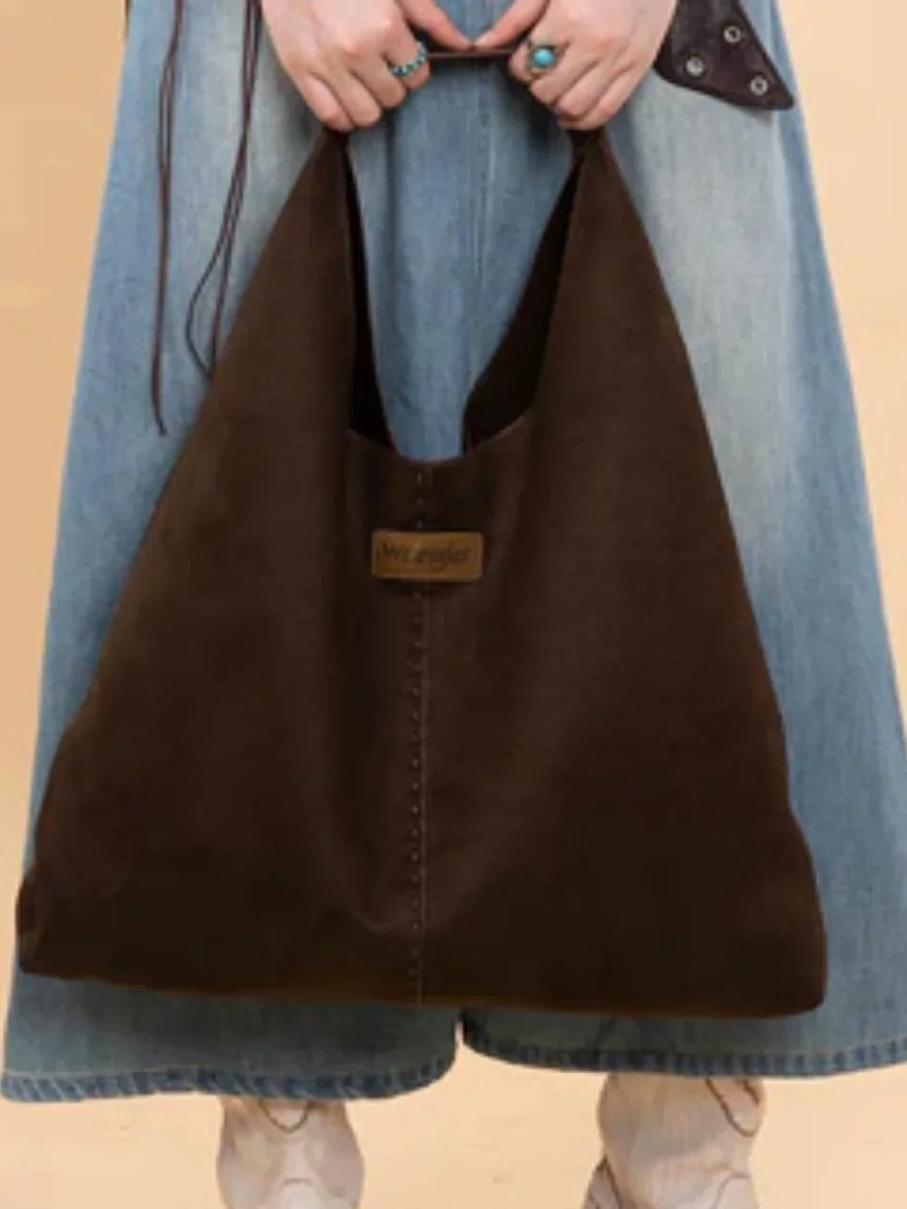 Wrangler Slouchy Hobo Tote Bag, Coffee/Brown NWT